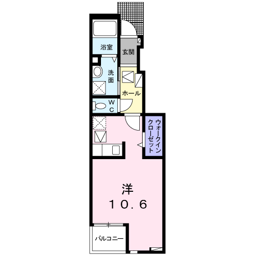 ファミールタウンⅡ(ワンルーム/1階)の間取り写真