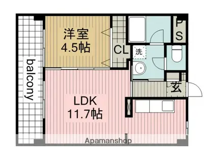 GRACE HILLS(1LDK/1階)の間取り写真