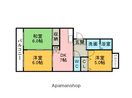 アークアビテ桜町(3DK/4階)の間取り写真