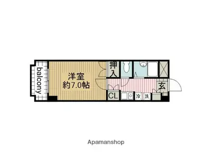 パレス三宝(1K/1階)の間取り写真