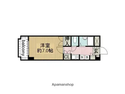 パレス三宝(1K/3階)の間取り写真