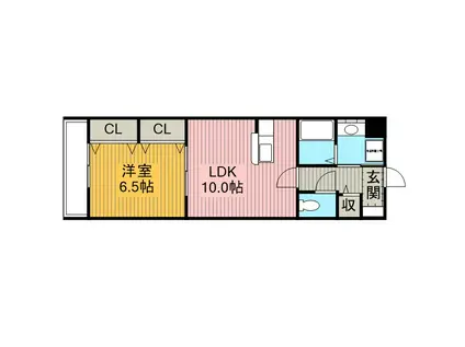 GRACIA(1LDK/4階)の間取り写真