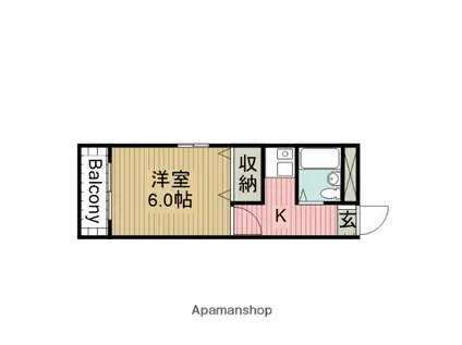 矢羽根ビル(1K/5階)の間取り写真