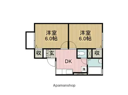ファミール小野内(2DK/2階)の間取り写真