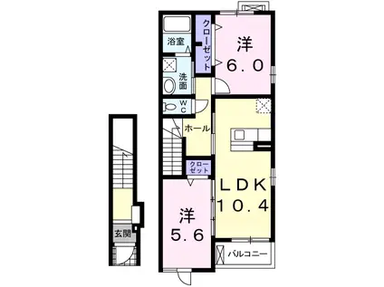 エル・東山(2LDK/2階)の間取り写真