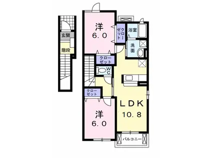 メゾン・ド・フレーシュⅠ(2LDK/2階)の間取り写真