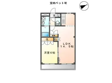 ルーラル中縄(1LDK/2階)の間取り写真