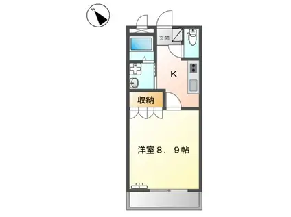 エルハイム向山(1K/1階)の間取り写真