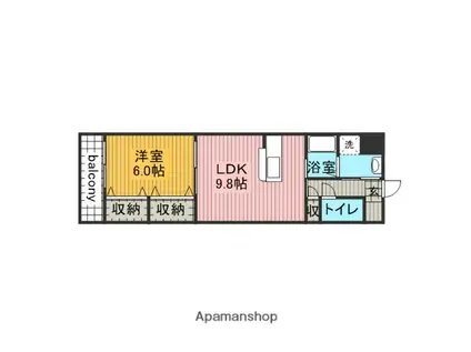 PRENDRE(1LDK/5階)の間取り写真