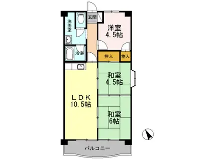 サクセス桜井(3LDK/2階)の間取り写真