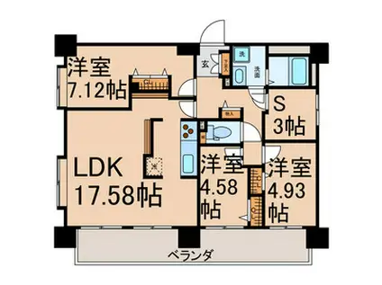 グラート岡崎(3SLDK/2階)の間取り写真