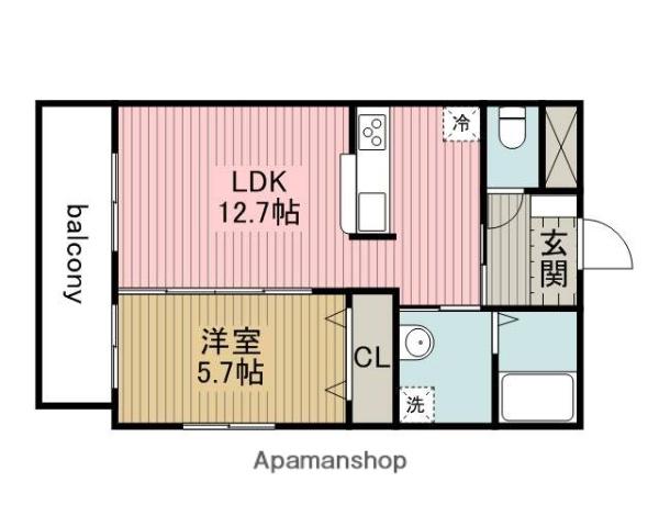 メゾン白鳳(1LDK/1階)の間取り写真