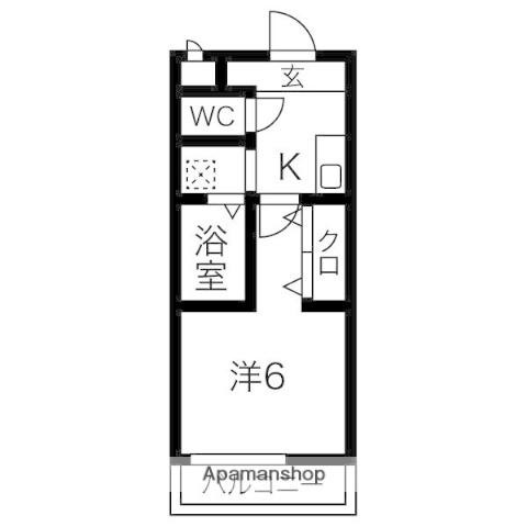 GORITON HOUSE(1K/1階)の間取り写真