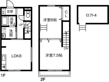 明治本町メゾネット(2DK)の間取り写真