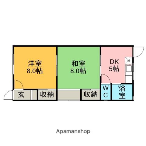 長坂アパート(2DK/1階)の間取り写真