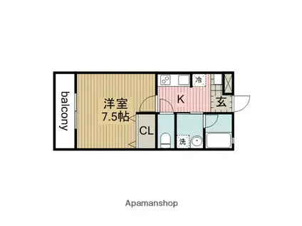 TIERRA安城(1K/3階)の間取り写真