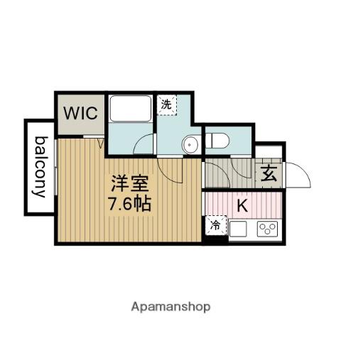 プランドール柚(1K/1階)の間取り写真