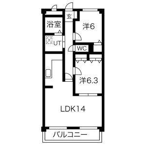 和泉乃郷 I号館(2LDK/3階)の間取り写真