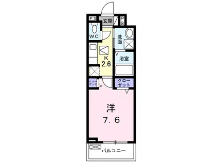 ウィステリア C(1K/1階)の間取り写真