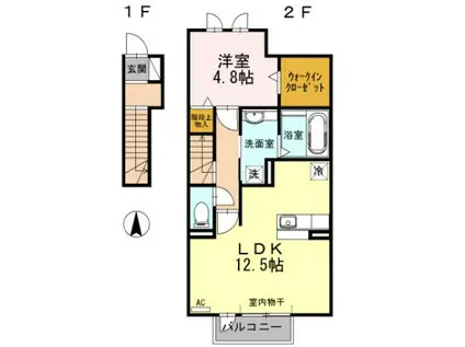 D-ROOM西別所(1LDK/2階)の間取り写真
