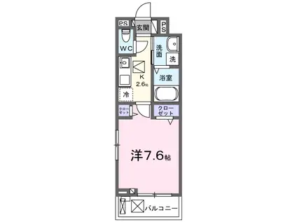 ベル フルール(1K/1階)の間取り写真