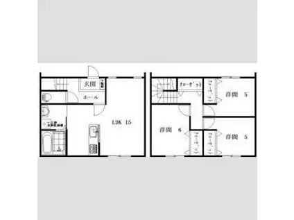 東海道本線 西岡崎駅 徒歩4分 2階建 築1年(3LDK)の間取り写真