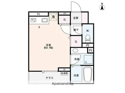 ONES (ワンルーム/3階)の間取り写真