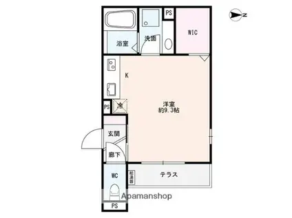 ONES (ワンルーム/1階)の間取り写真