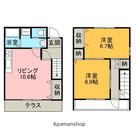 メゾネット椿 南棟(2LDK)の間取り写真