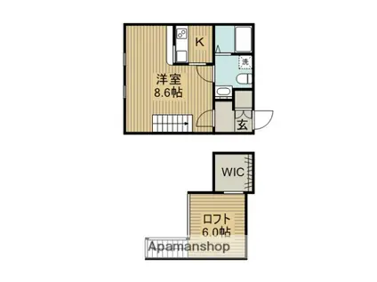 プリマグランデ安城 壱番館(ワンルーム/2階)の間取り写真