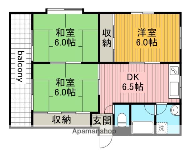 リバーストーン(3DK/3階)の間取り写真