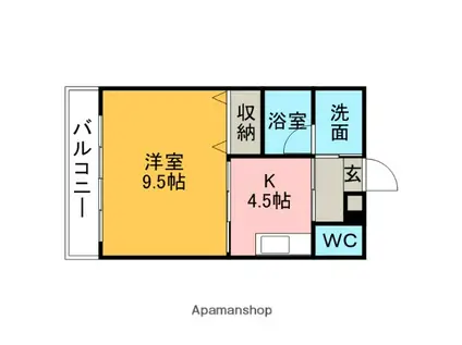SRマンション(1DK/2階)の間取り写真