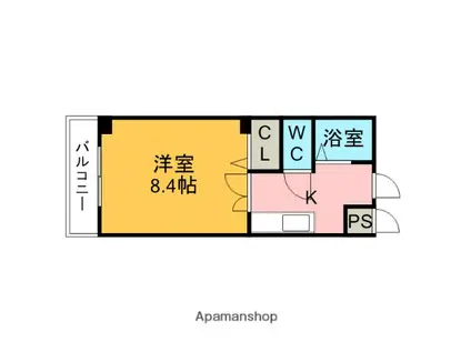 プリミエール日高(1K/3階)の間取り写真