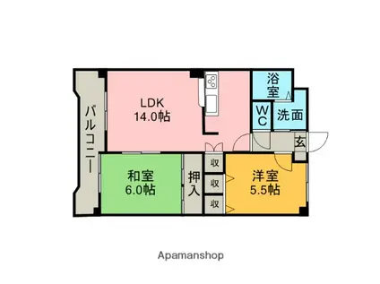 マジェスティ泉田(2LDK/1階)の間取り写真