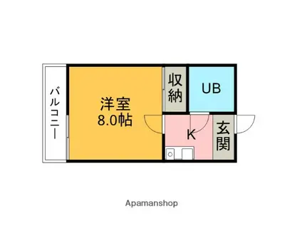 フェスタ東山(1K/2階)の間取り写真