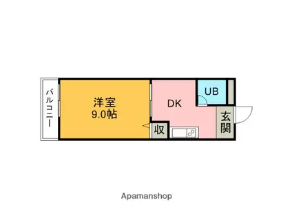 藤井マンション高倉(1DK/2階)の間取り写真