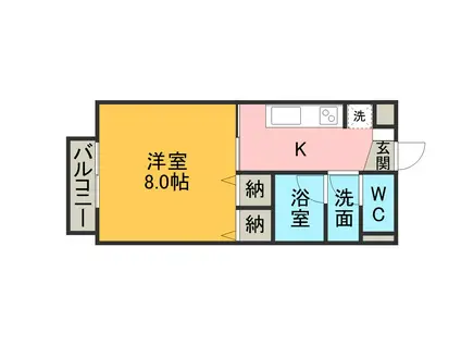 SURPLUSONE池田(1K/1階)の間取り写真