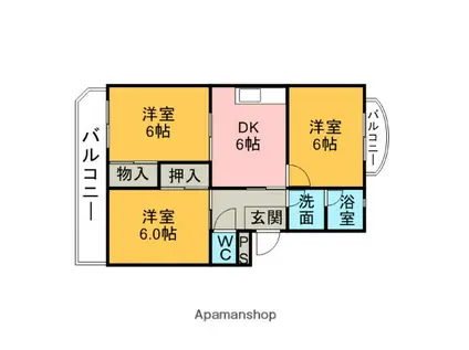 グランメール幸(3DK/2階)の間取り写真