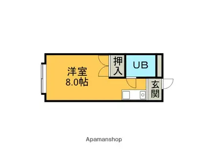 コーポリバー(ワンルーム/2階)の間取り写真