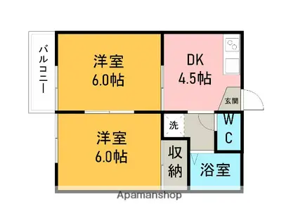 Y・H BIGSMILE(2K/2階)の間取り写真