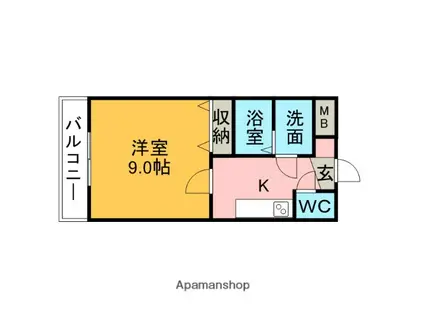 サンシャインあおみ刈谷(1K/3階)の間取り写真