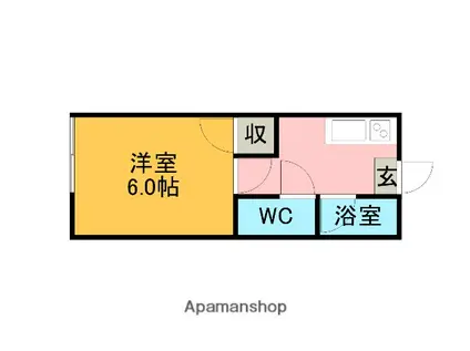ハイツ山本(1K/2階)の間取り写真