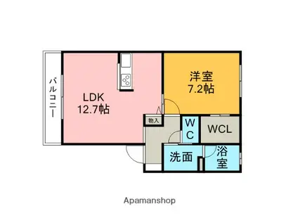 メゾンソレイユ(1LDK/1階)の間取り写真