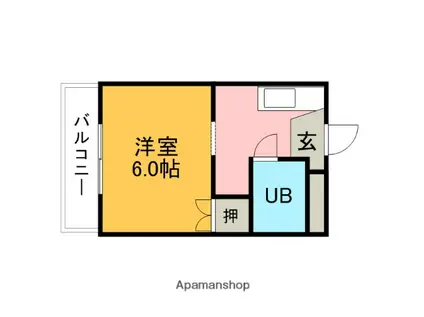 シャトレベール青山(1K/4階)の間取り写真
