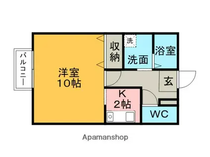 エスポワールシェル(1K/2階)の間取り写真