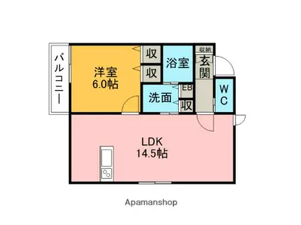 THE RESIDENCE 東刈谷(1LDK/3階)の間取り写真