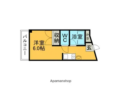 タウンコート末広(1K/2階)の間取り写真