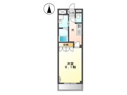 バン・サバーイⅠ(1K/2階)の間取り写真