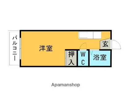 悠々荘(ワンルーム/1階)の間取り写真