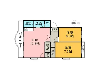 エステイタスKH-1(2LDK/4階)の間取り写真